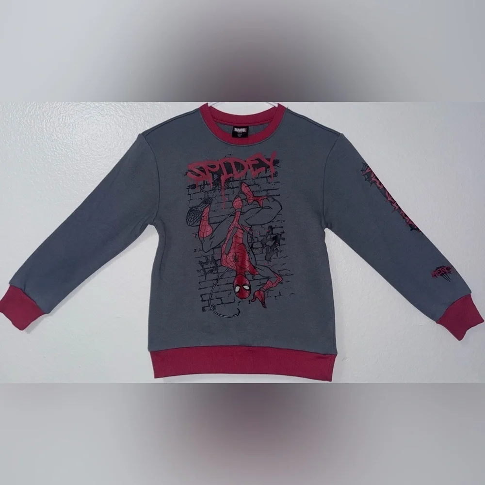 Marvel Gray and Red Spidey Sweatshirt